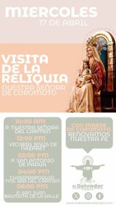Recorrido de la Reliquia de la Patrona de Venezuela Virgen de Coromoto